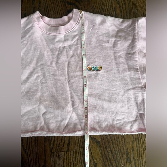 Golf Wang Tyler The Creator Powder Pink Crop Fleece Sweatshirt Logo Size Large - Picture 7 of 7